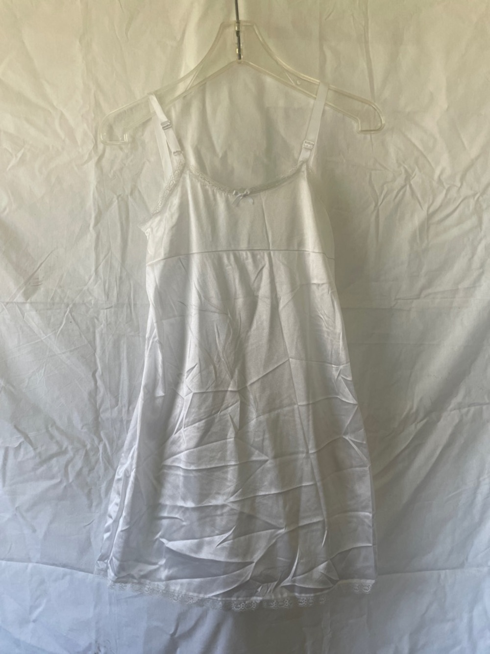 White Satin Slip Dress